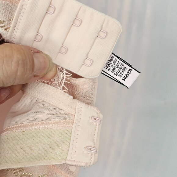 Victoria's Secret Bra 34DD T-Shirt Light Peach Lace Back Wireless Lightly Lined - Picture 14 of 16